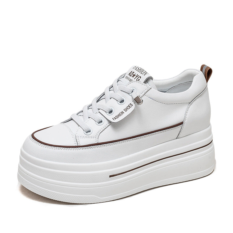 Massage Height Increasing Insole Platform White Casual Shoes