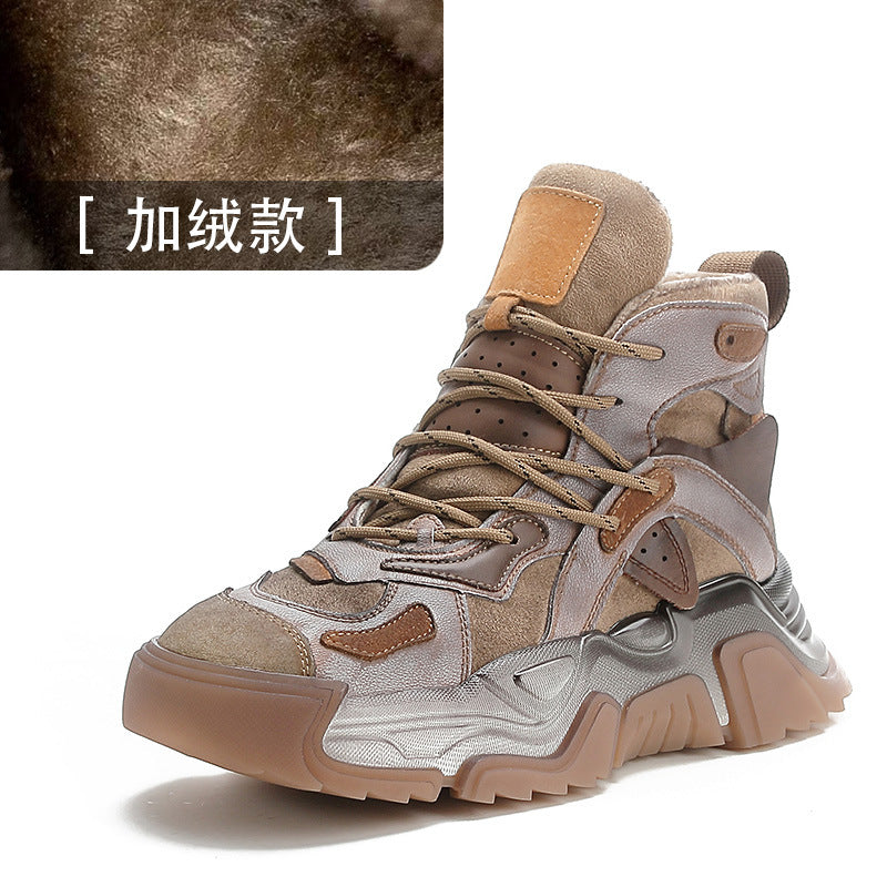 Women's Cotton Winter Vintage Genuine Booties Muffin Bottom Boots