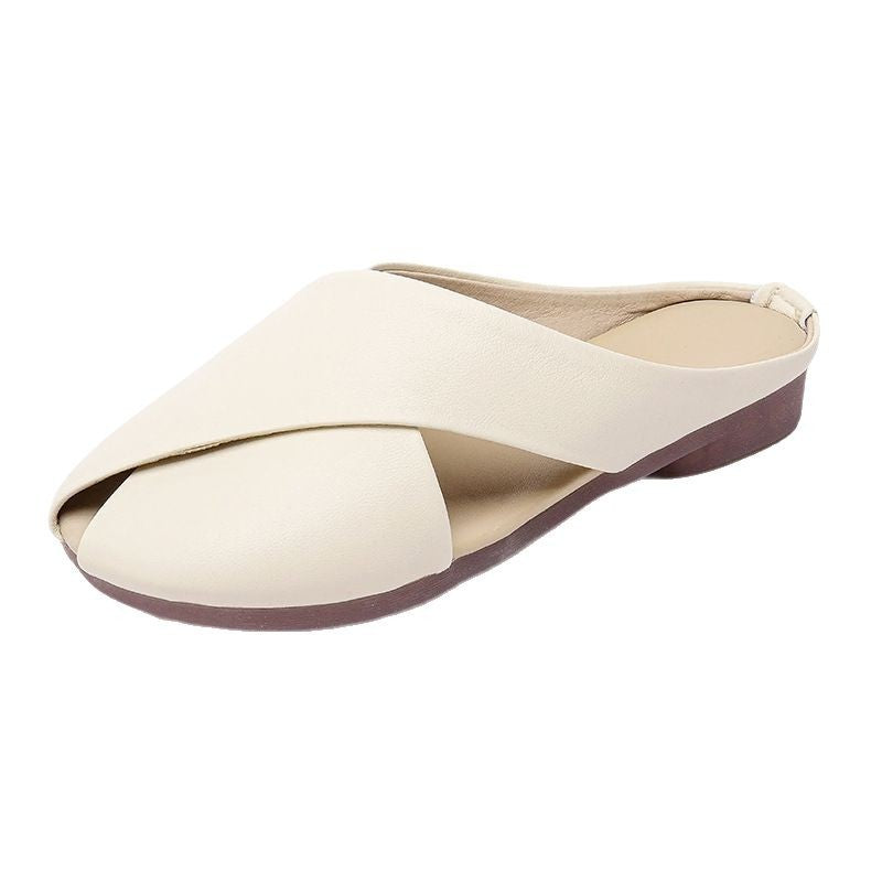 Women's Outdoor Fashion Pregnant Flat Sheepskin Sandals