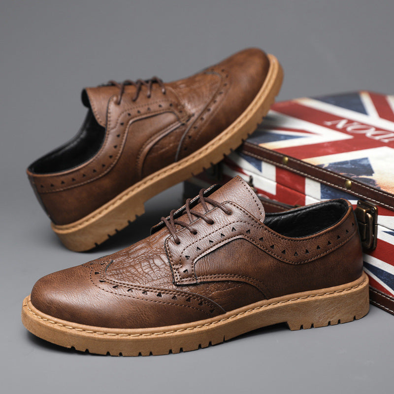 Men's Business Lightweight Driving Spring Breathable Leather Shoes