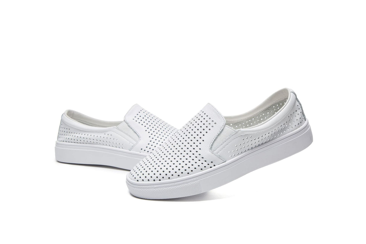 Women's & Men's Summer Breathable One Pedal White Hollowed Sneakers