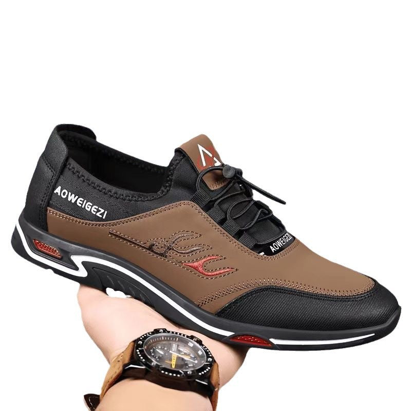 Men's Fashion Soft Bottom British Outdoor Sports Leather Shoes