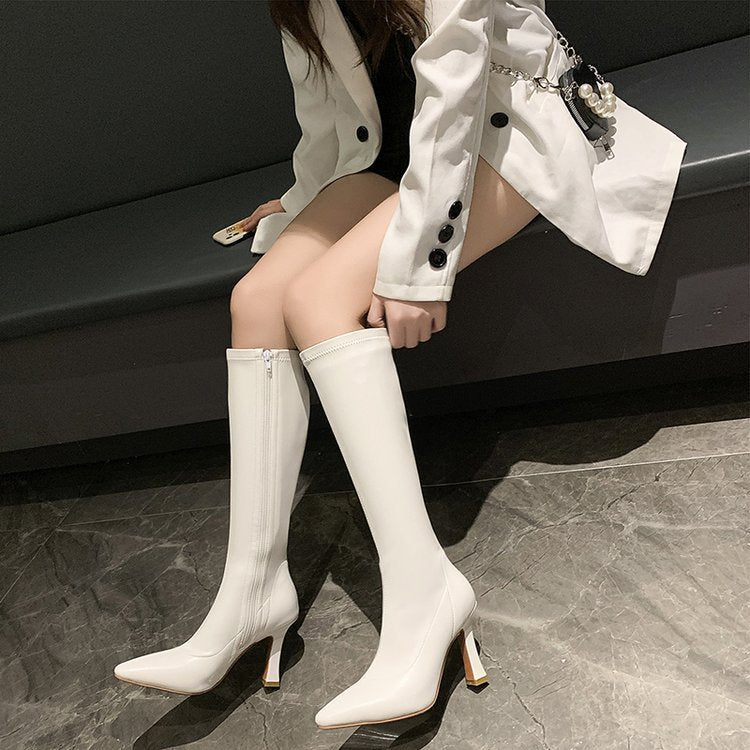 Female Pointed Toe High Riding Classy Stilettos Slimming Boots