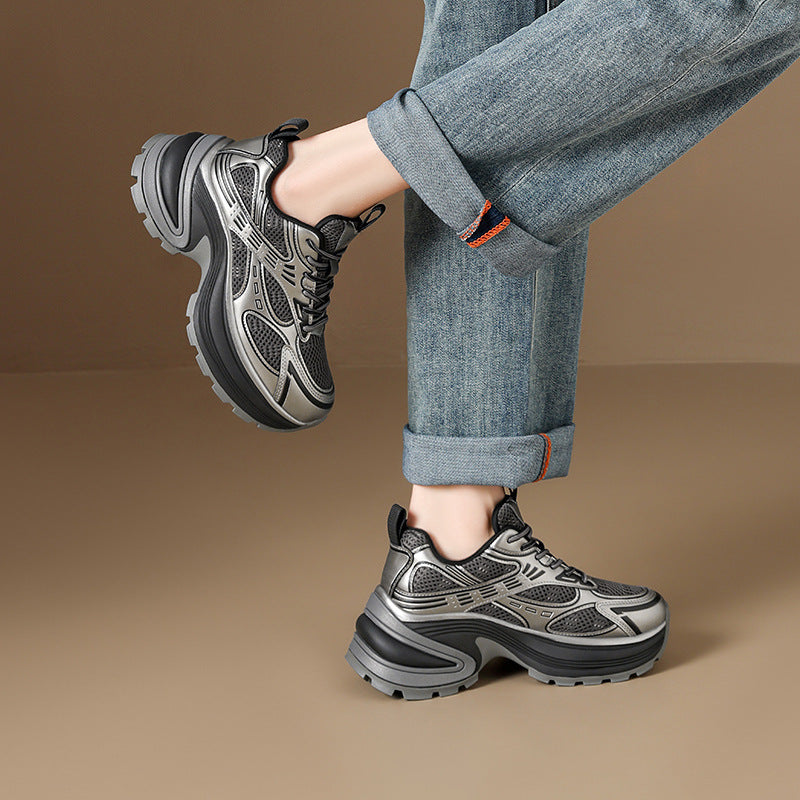 Women's Breathable Increased Dad Mesh Skinny Spring Sneakers