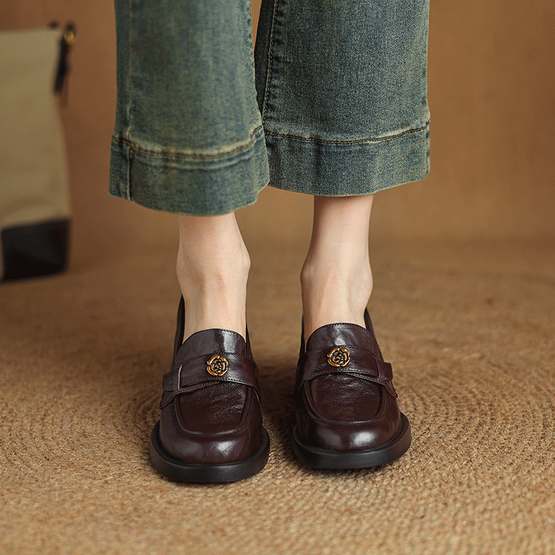 Women's Slip-on High Pumps Genuine Soft Bottom Loafers
