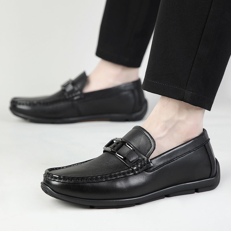 Men's First Layer Cowhide White Genuine Slip-on Loafers