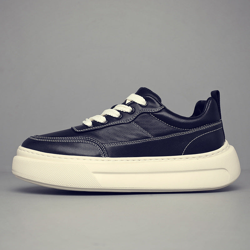 Men's Top Layer Cowhide Versatile Trendy Platform Men's Board Shoes