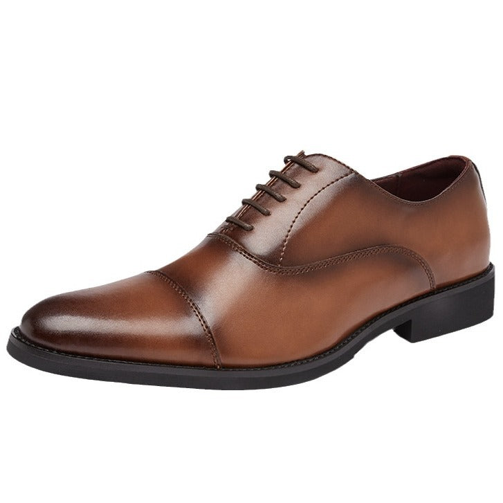 Men's Business Genuine Formal Lace Wedding Three Leather Shoes