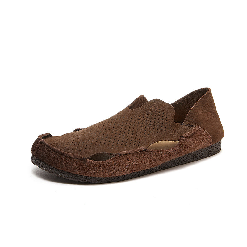 Round Toe Soft Bottom Top Layer Sandals