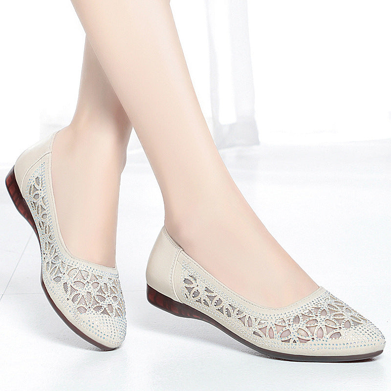 Women's Single Low Perforated Breathable Mesh Surface Casual Shoes