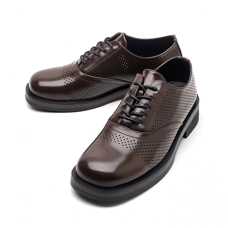 Women's & Men's Spring Couple Derby British Style Business Leather Shoes