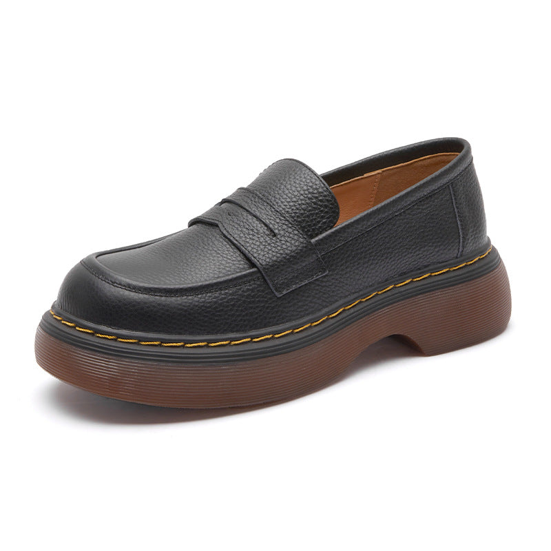 Women's Beauty Power Muffin Thick-soled Retro College Leather Shoes
