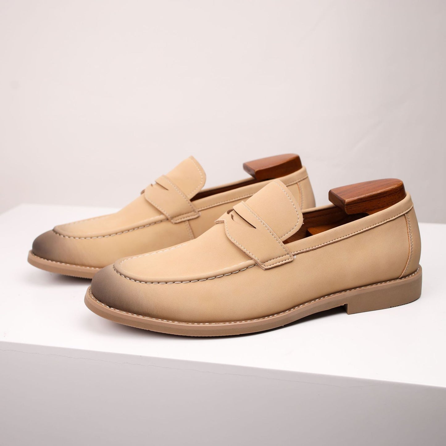 Men's Light Color British Style Business Genuine Doug Suede Loafers