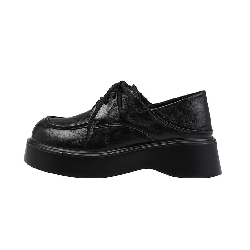 Women's Authentic British Style Platform Retro Square Loafers