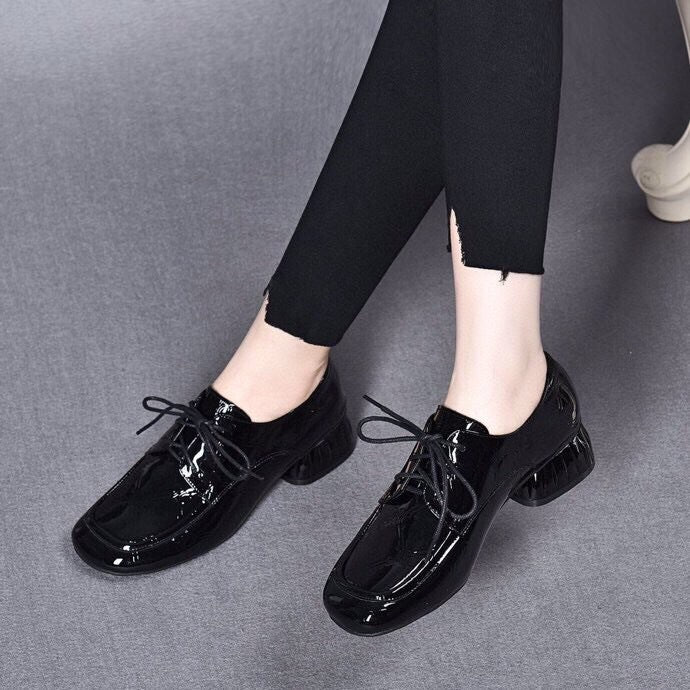 Women's Autumn Bright British Style Patent Fashionable Women's Shoes