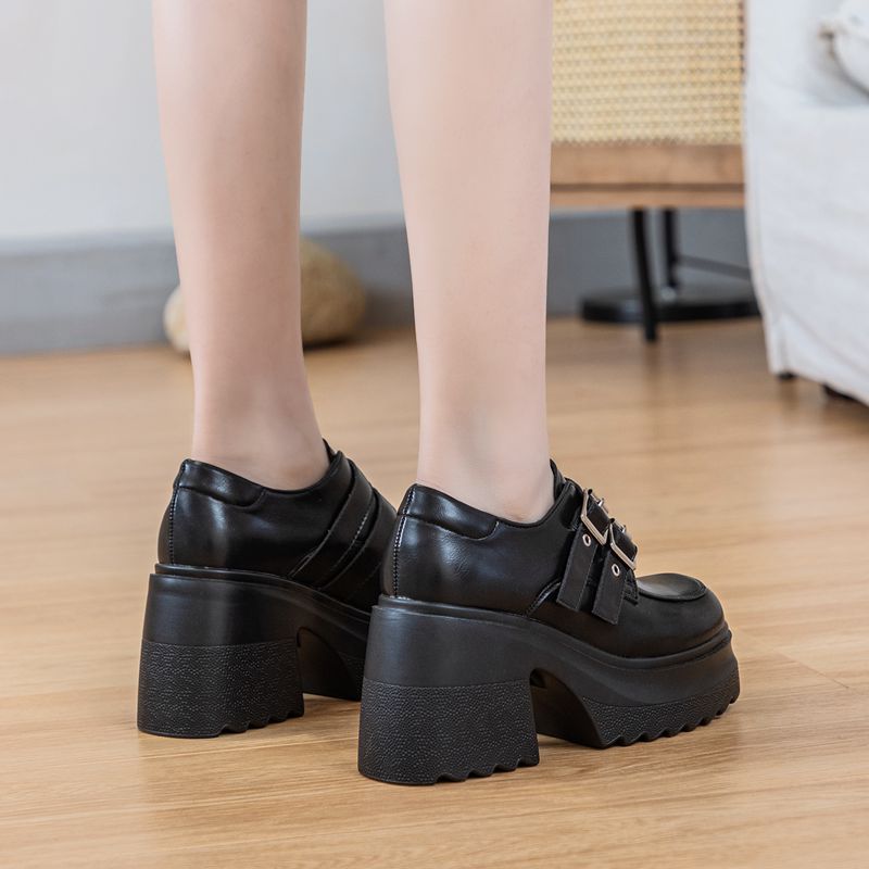 Women's Insole Small British Spring Platform Patent Loafers