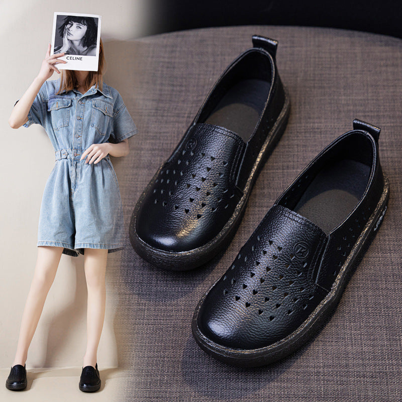 Women's White Breathable Low-cut Mom Slip-on Nurse Casual Shoes