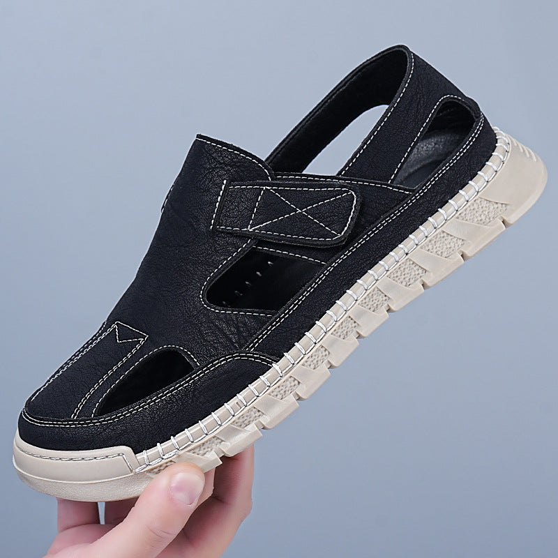 Men's Size Summer Breathable Closed Toe Hole Hollow Sandals