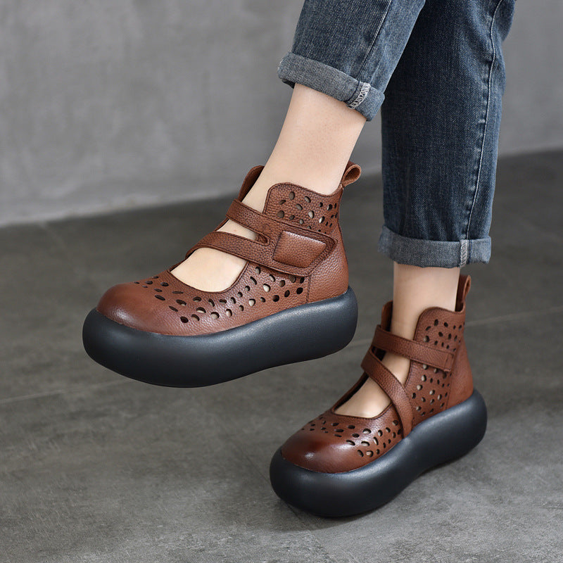Women's Price Round Head Hole Roman Platform Sandals