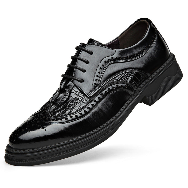 Men's Brogue Genuine Business Formal Wear British Leather Shoes
