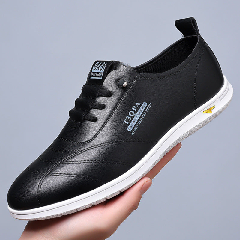 Men's Breathable Soft Bottom White Slip-on Lazy Leather Shoes