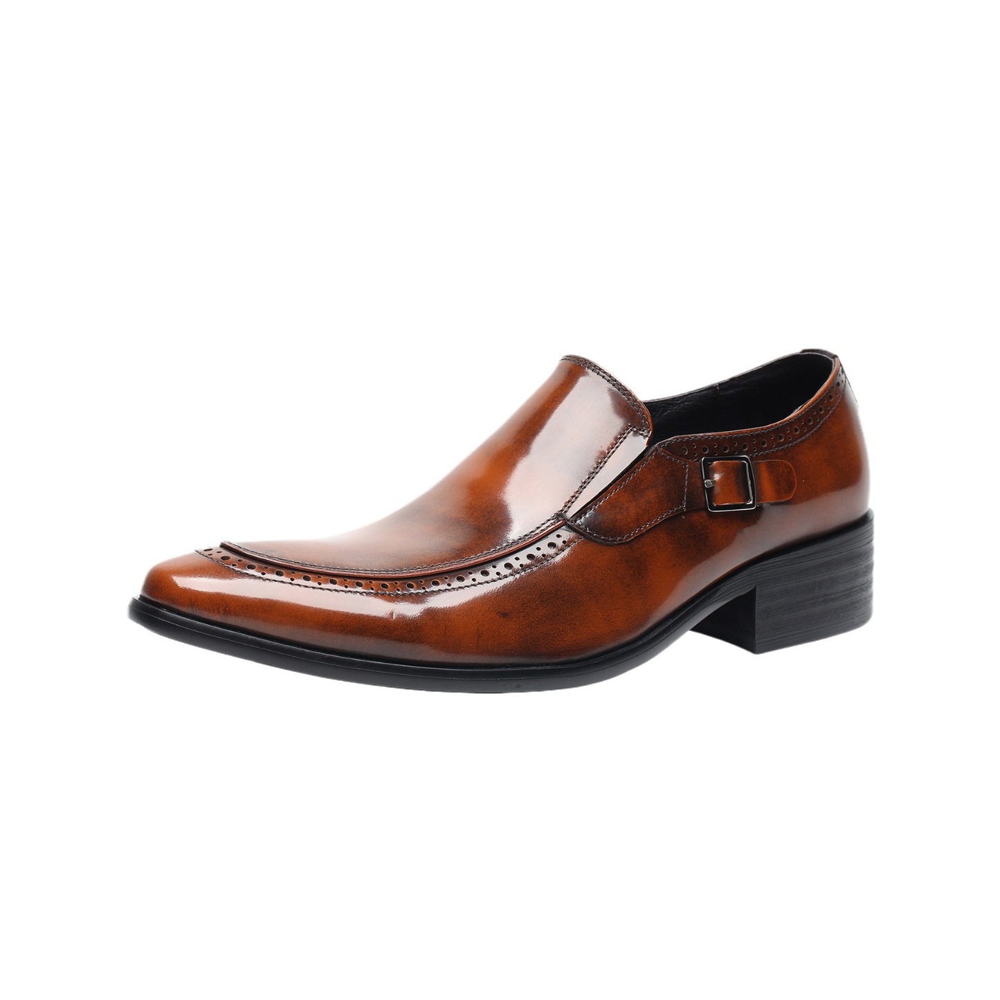 Men's Italian Handmade Business Top Layer Cowhide Pointed Toe Leather Shoes