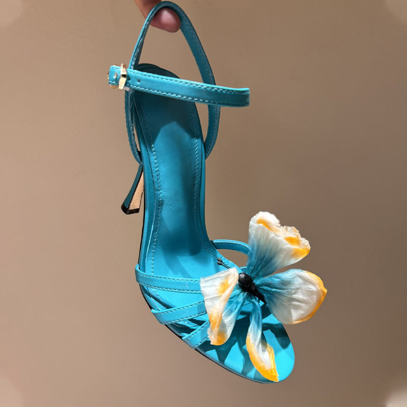 Color Matching Butterfly Ornament Catwalk Show Heels