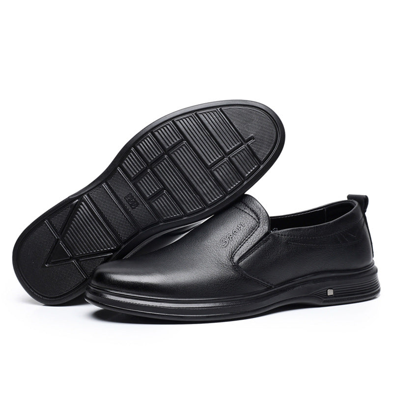 Men's Top Layer Cowhide Slip-on Business Comfortable Leather Shoes