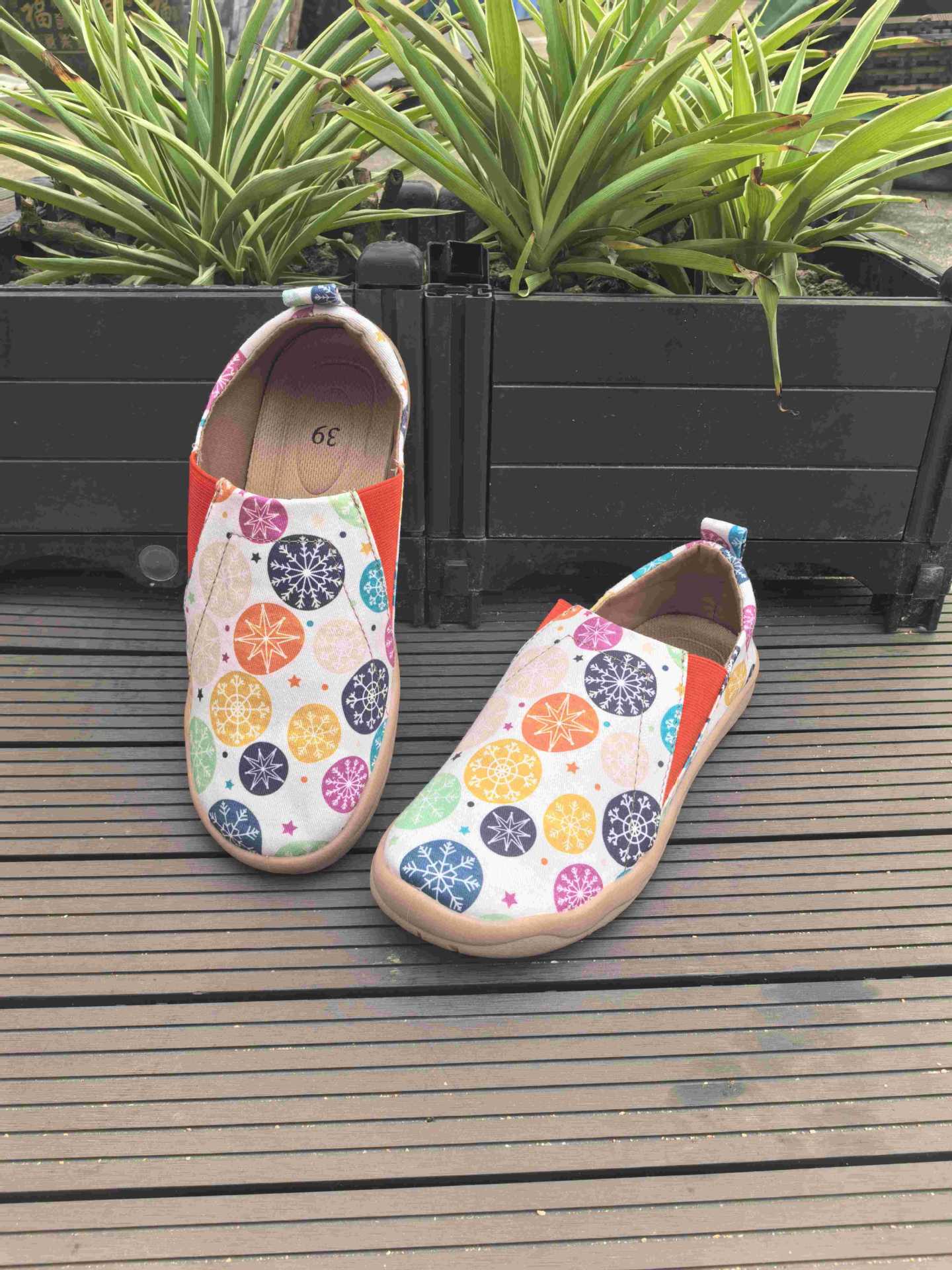 Women's Christmas Cloth Plus Size Comfortable Printed Casual Shoes