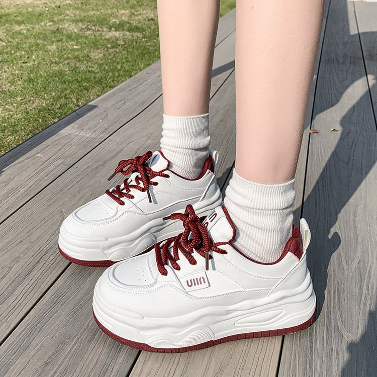 Women's Bottom Heightened Easy Wear Muffin Bread Sneakers