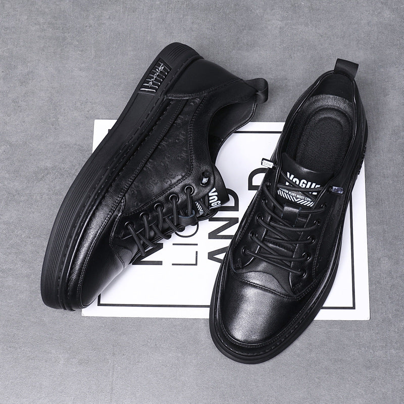 Men's First Layer Cowhide Board Slip-on Flat Sneakers