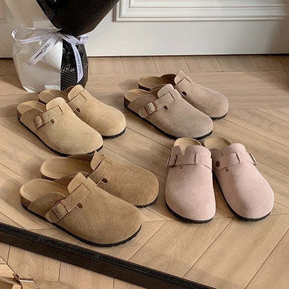 Women's Thick Bottom Half Couple Lazy Vintage Slippers