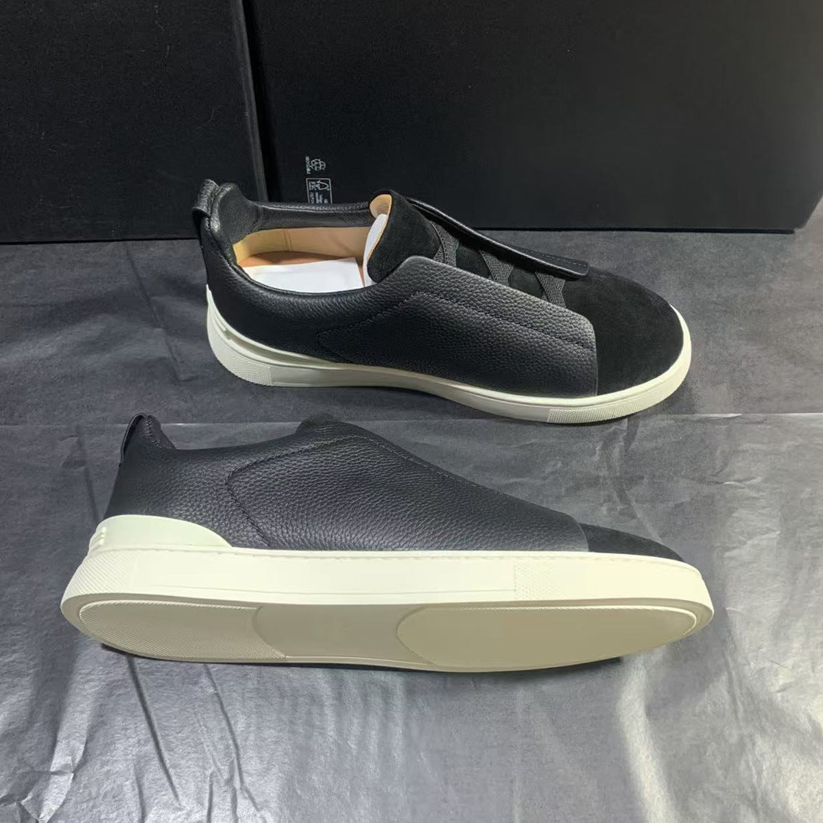 Men's Store Slip-on First Layer Cowhide Sports Sneakers