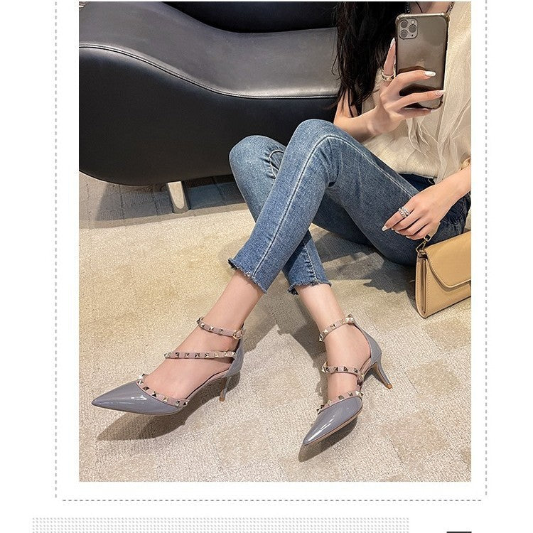 Women's Rivet High Summer Mid Closed Toe Casual Shoes