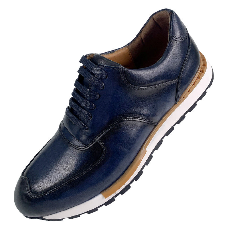 Men's Layer Cowhide Daily Outdoor Lace Up Leather Shoes