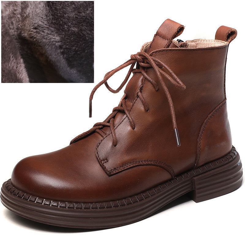 Women's Winter Short Authentic Comfortable Flat Martens Boots