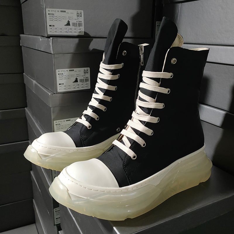Men's Fashion Breathable Platform Hight Increasing Board Canvas Shoes