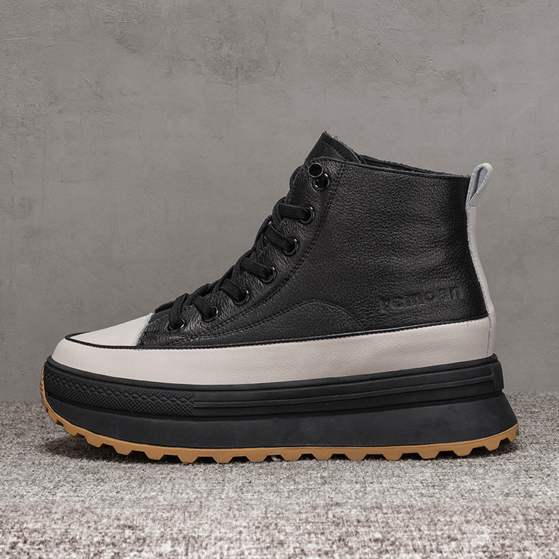 Women's Martin British Style Platform Trends Thin Boots