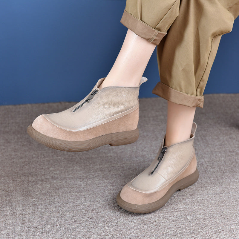 Mother's Flat Platform Muffin Short Ankle Boots