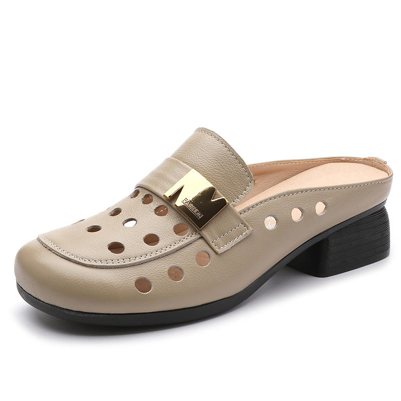 Women's Half Summer Fashion Outerwear Hollow Hole Sandals