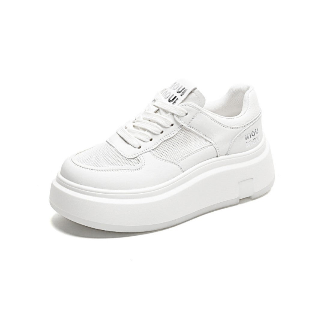 Women's Platform White Spring Versatile Sports Height Casual Shoes