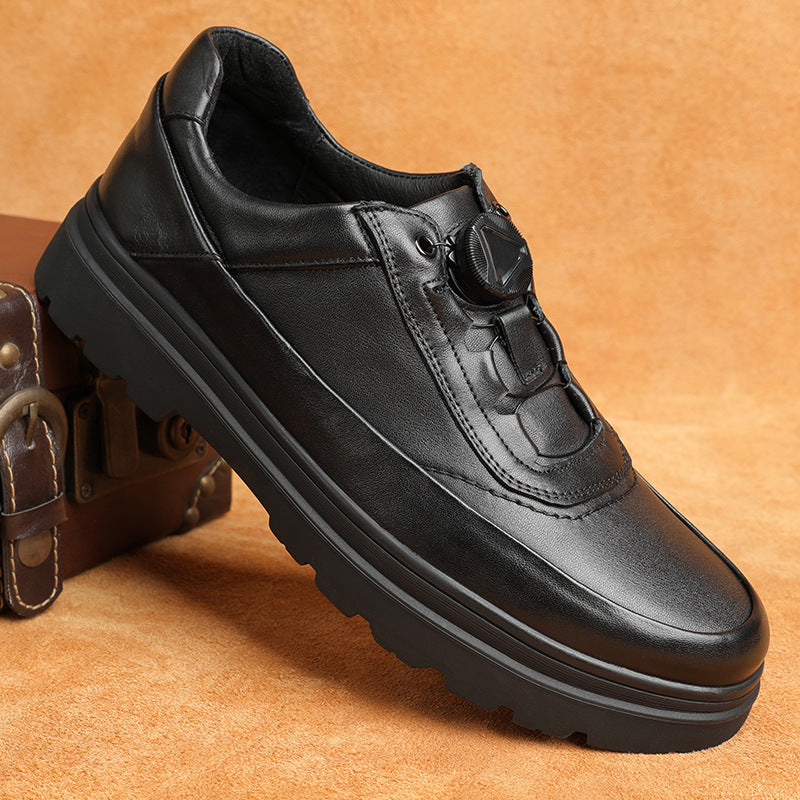 Durable Winter British Style Rubber Simple Leather Shoes