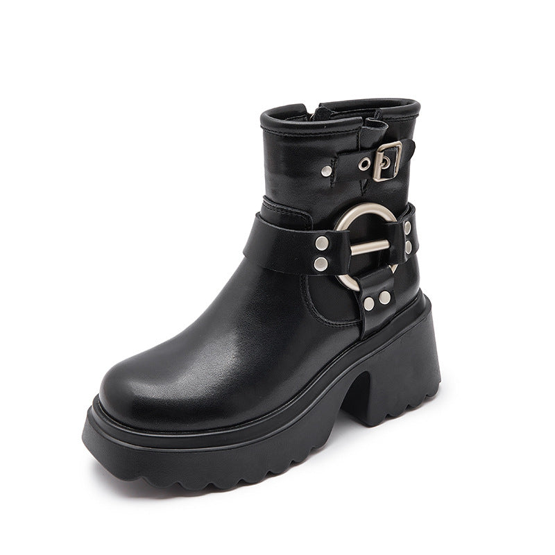 Women's High Platform Martin Genuine Outdoor Skinny Boots