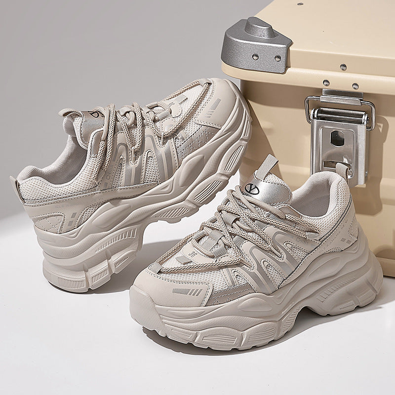 Women's Dad Fashionable Korean Style Thick Bottom Sneakers