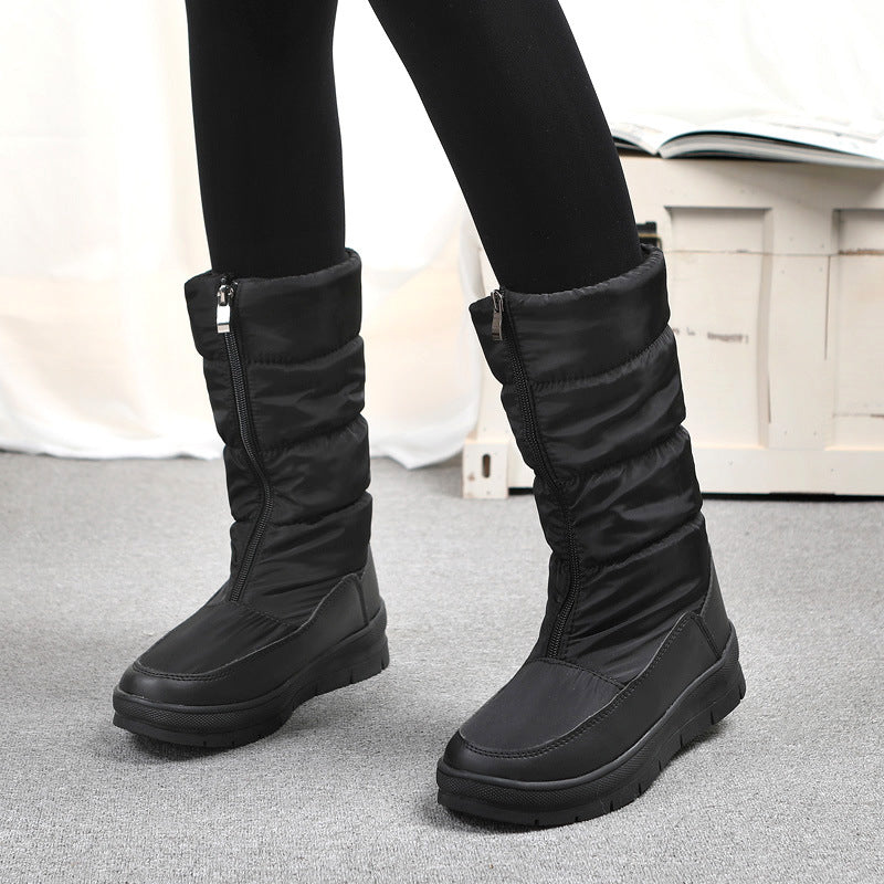 Women's Fleece-lined Warm Ski Resort Travel Slimming Leg Snow Boots