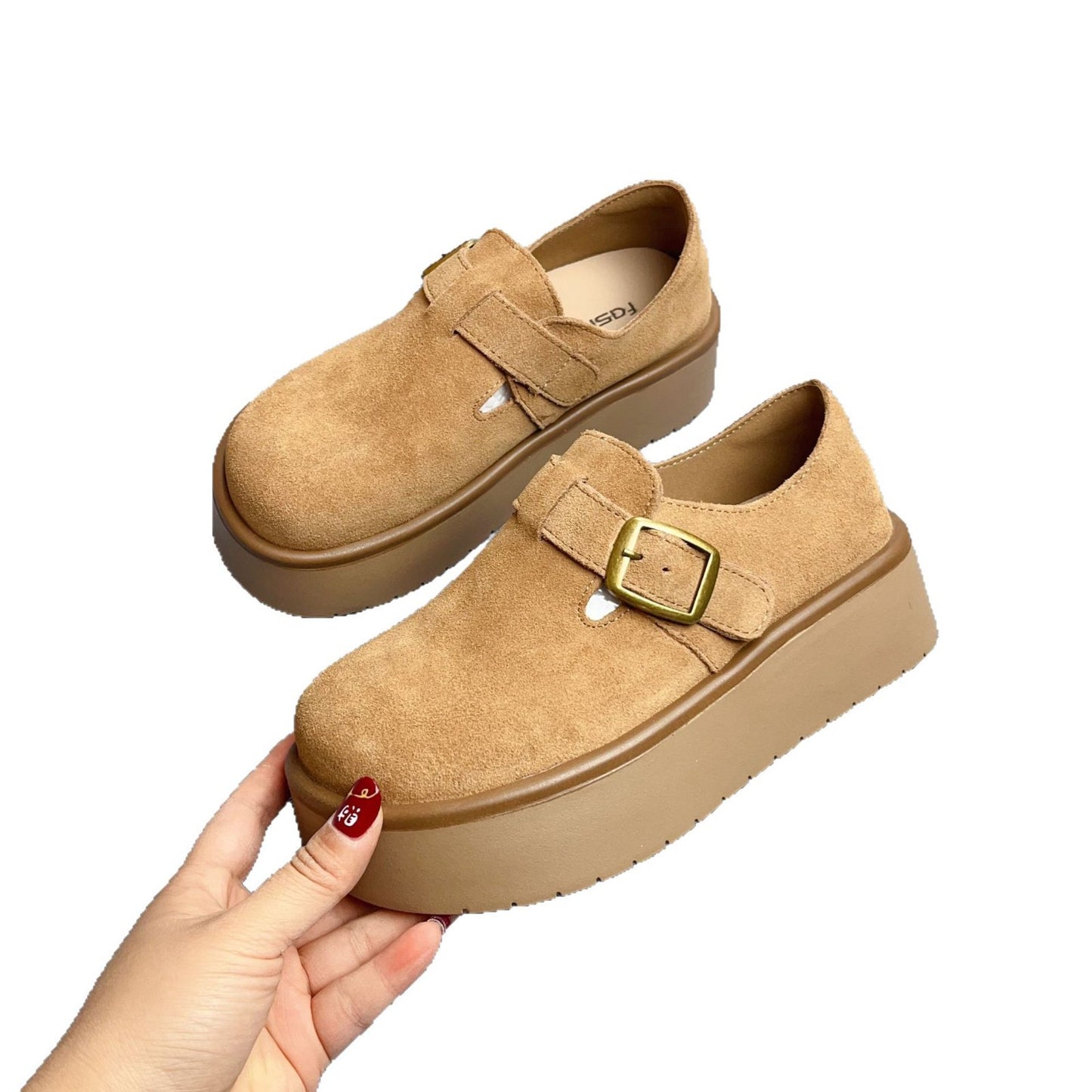 Women's All-inclusive Autumn Retro Top Layer Frosted Casual Shoes