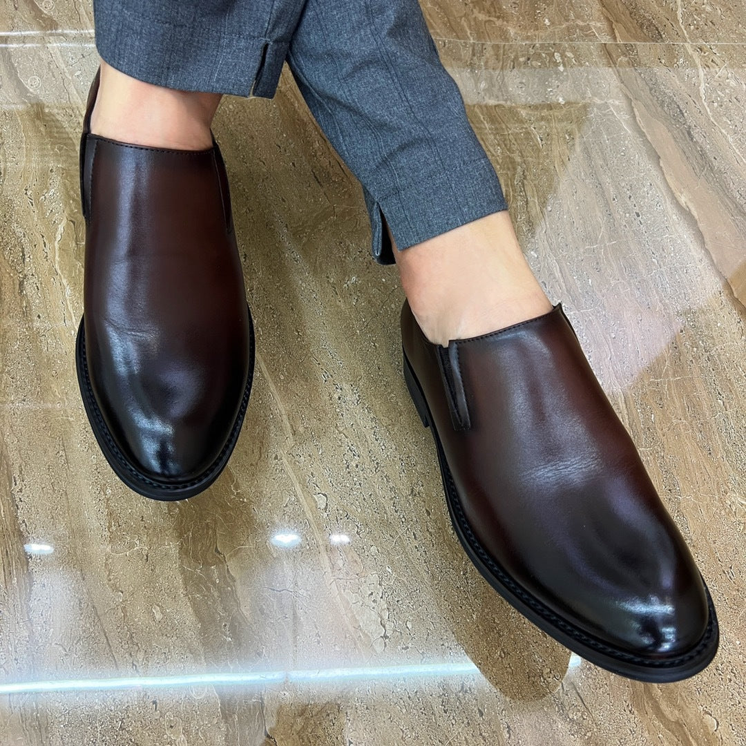 Men's Trendy Hair Stylist Cover Feet Korean Style Leather Shoes