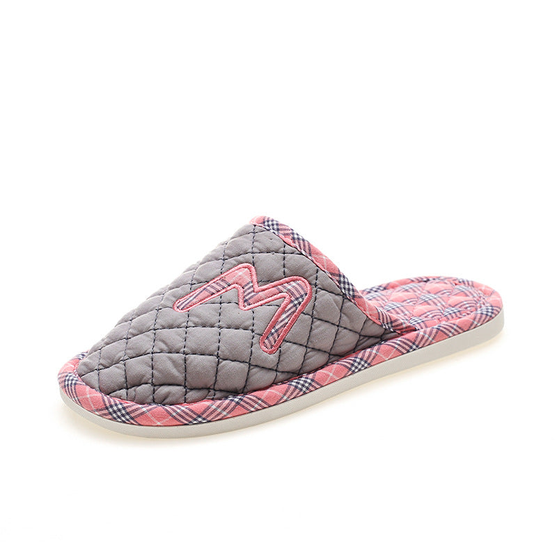 Cotton Fabrics Platform Plus Mute Couple Indoor Home Floor House Slippers