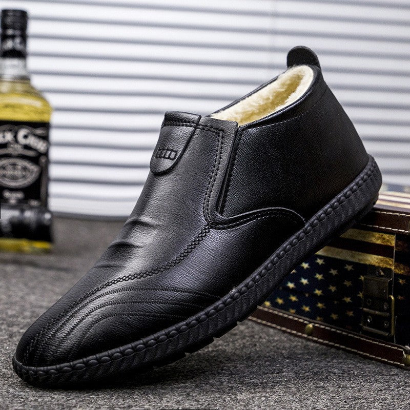 Men's Winter Thickening Thermal Cotton Soft Bottom Leather Shoes
