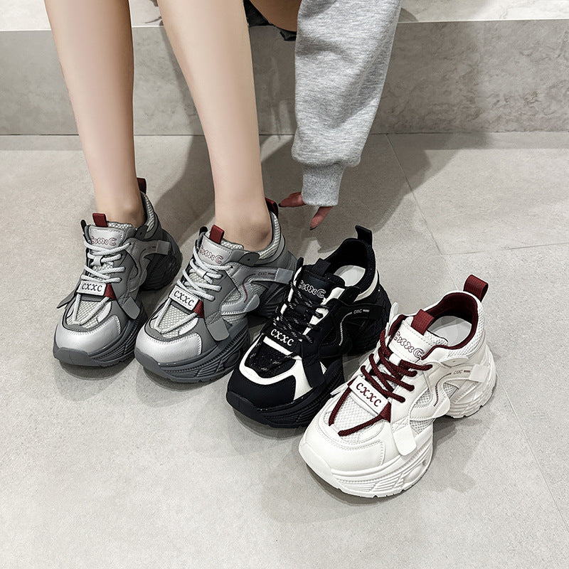 Women's Lightweight Soft Sole White Spring Height Casual Shoes